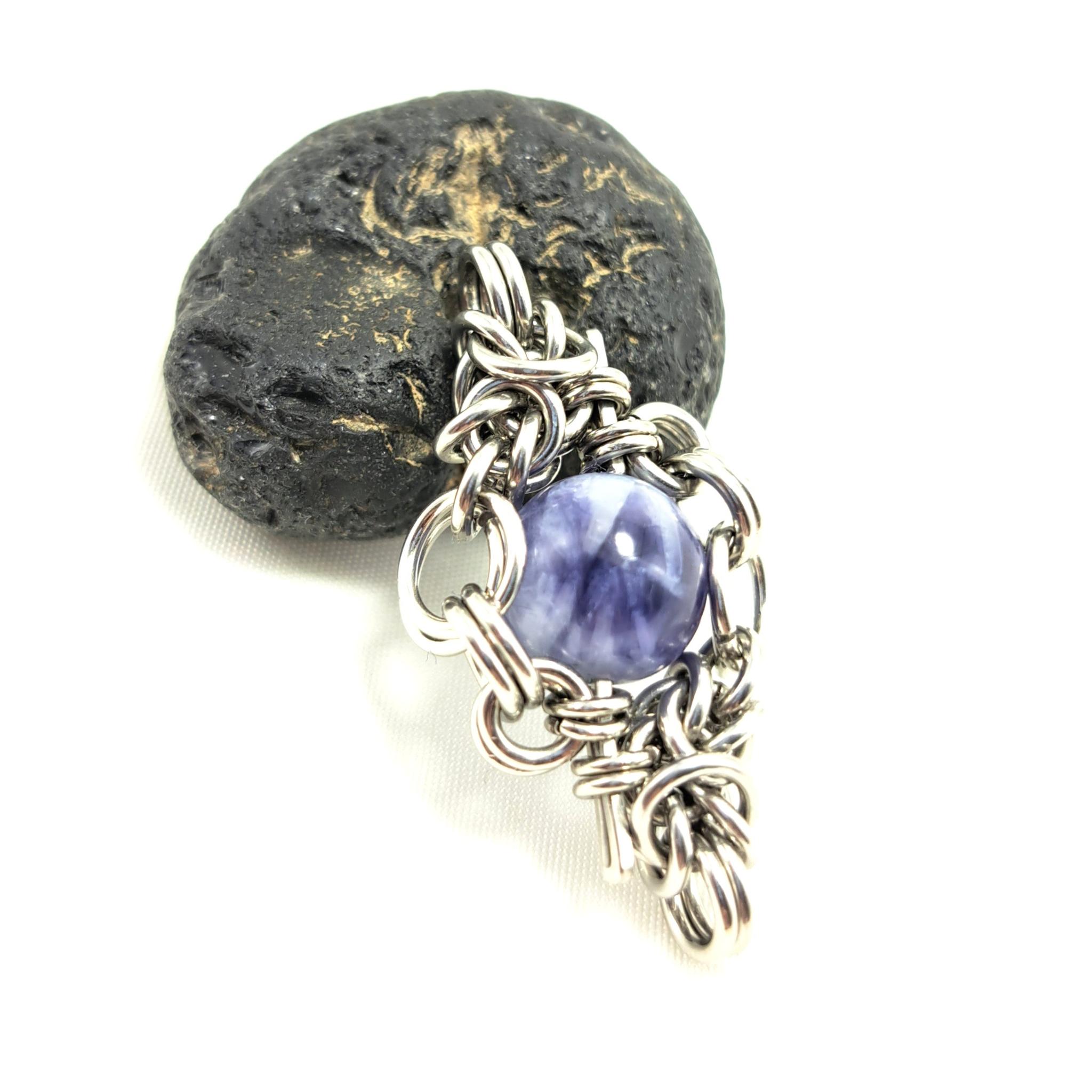 希少色! ブルーレピドライトシリカ ペンダントトップ