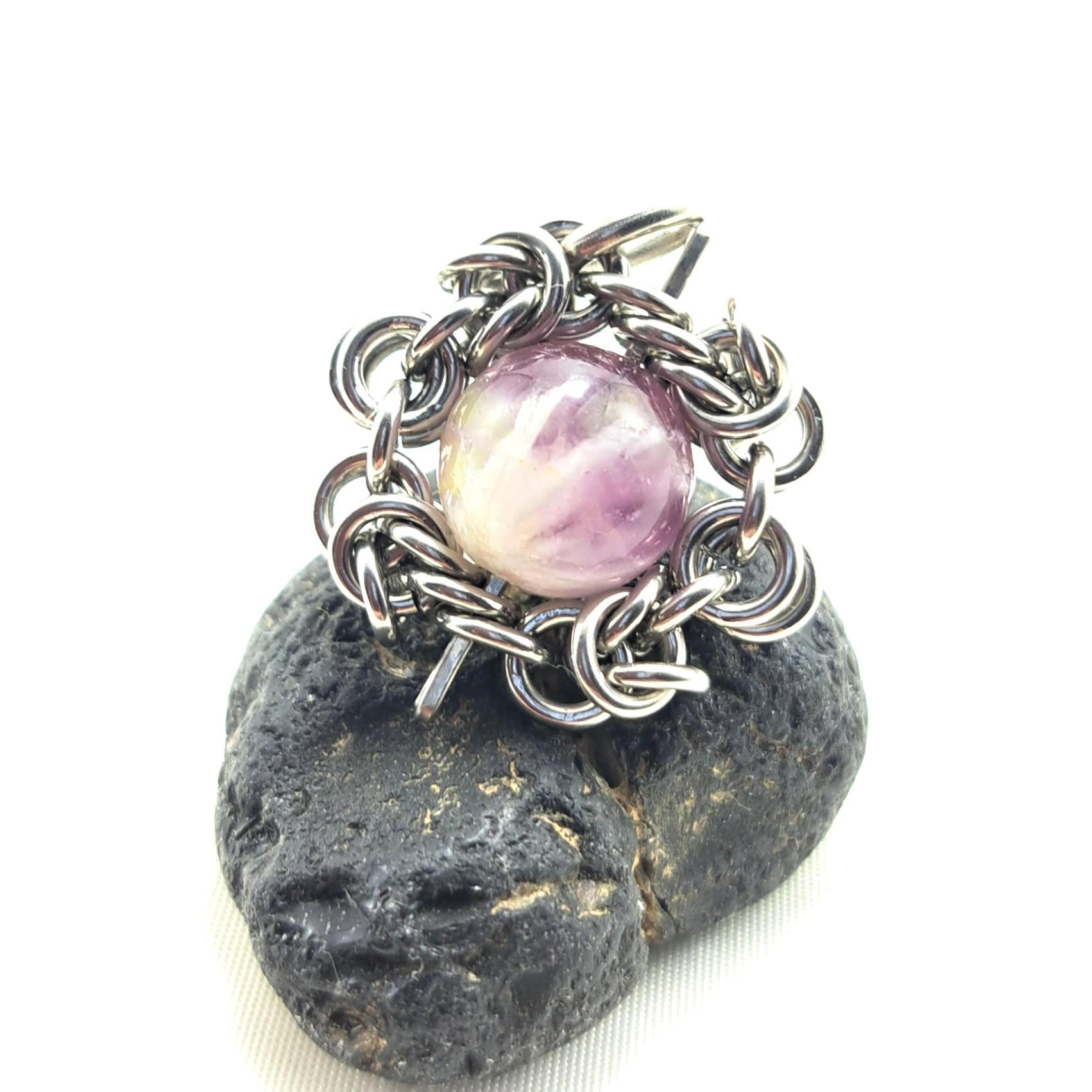 内包物が個性的! フェザー イン フローライト　ペンダントトップ1枚目の画像