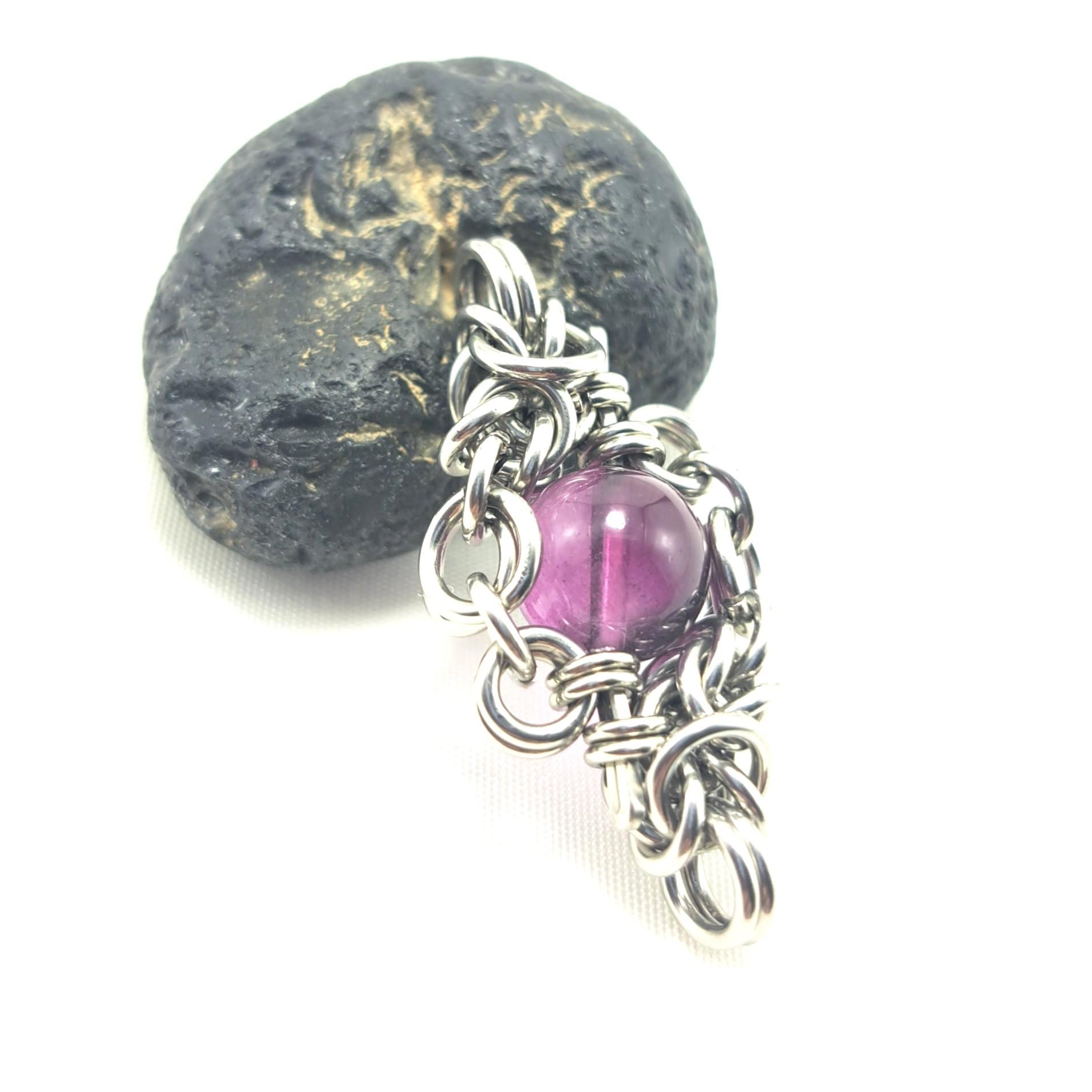 高透明! パープルフローライト ペンダントトップ｜赤紫 蛍石 天然石アクセサリー