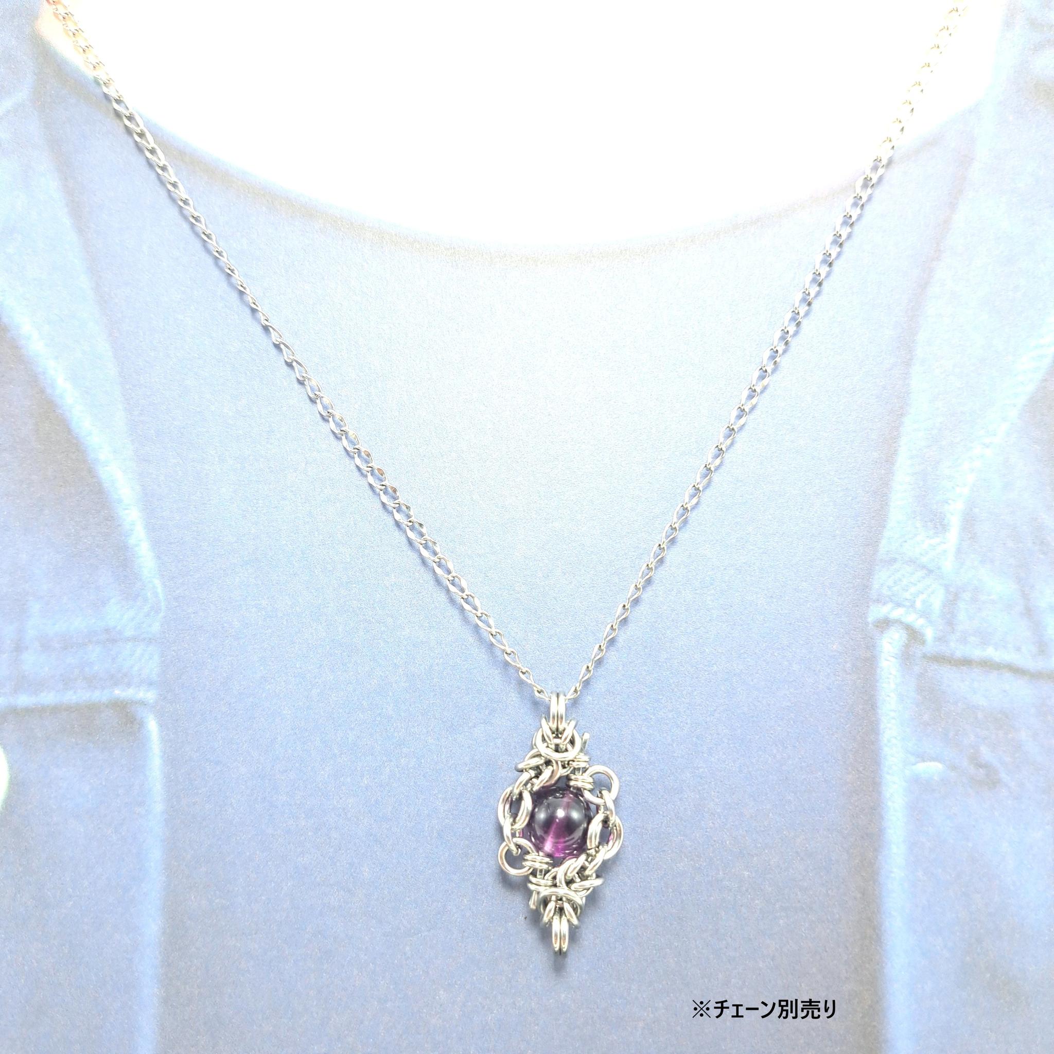 高透明! パープルフローライト ペンダントトップ｜赤紫 蛍石 天然石アクセサリー | 6枚目