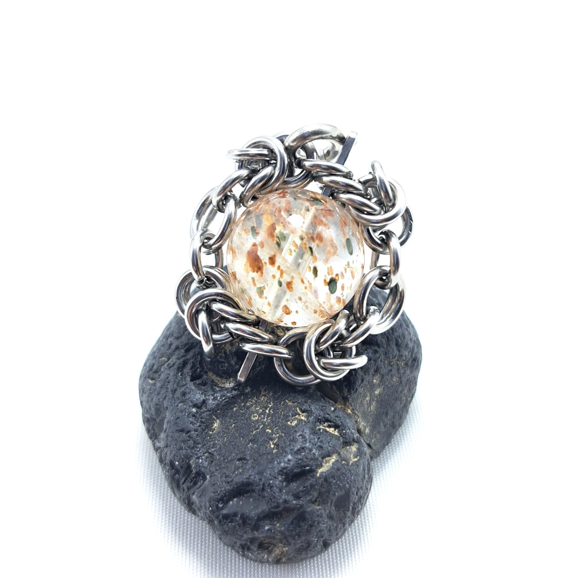 水晶の中の小さな鉱物世界! 　ガーネット オージャイト イン クォーツ  ペンダントトップ