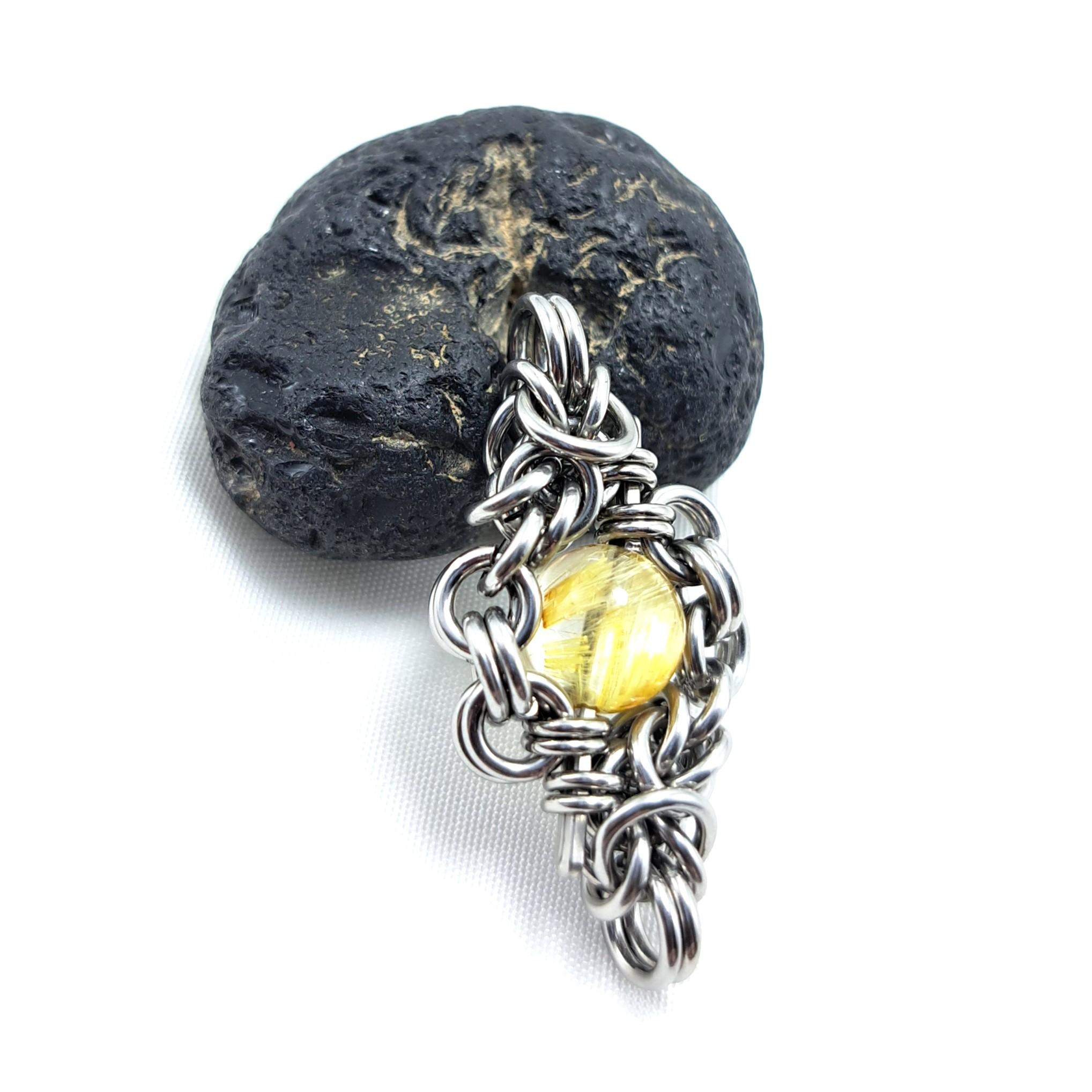 ゴールドルチルクォーツ ペンダントトップ｜天然石 ルチルクォーツ