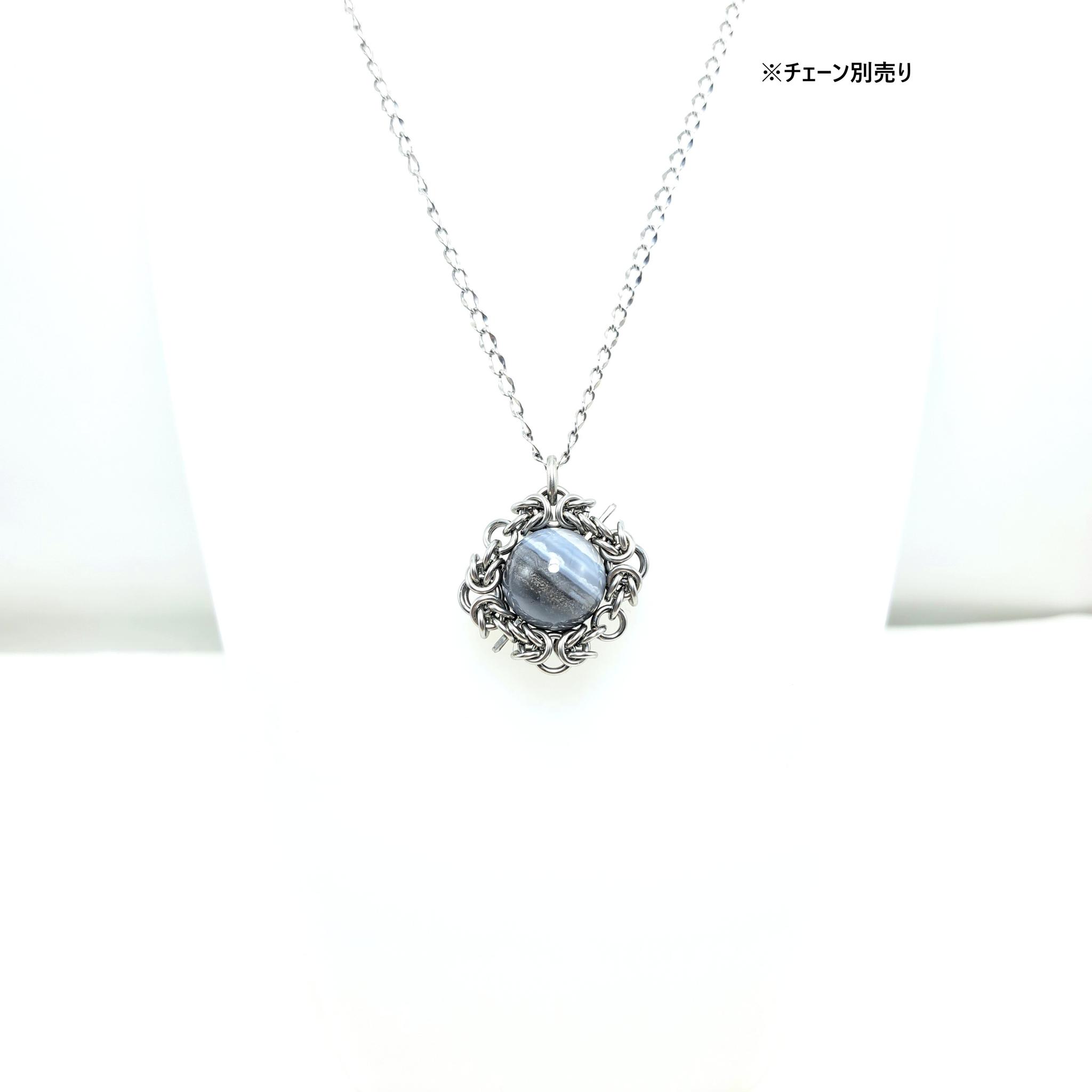 自然が織りなす芸術! ストライプ ブルー オパール　ペンダントトップ | 4枚目