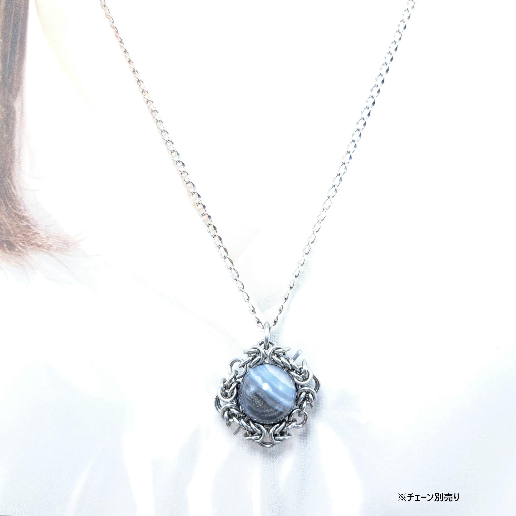 自然が織りなす芸術! ストライプ ブルー オパール　ペンダントトップ | 5枚目