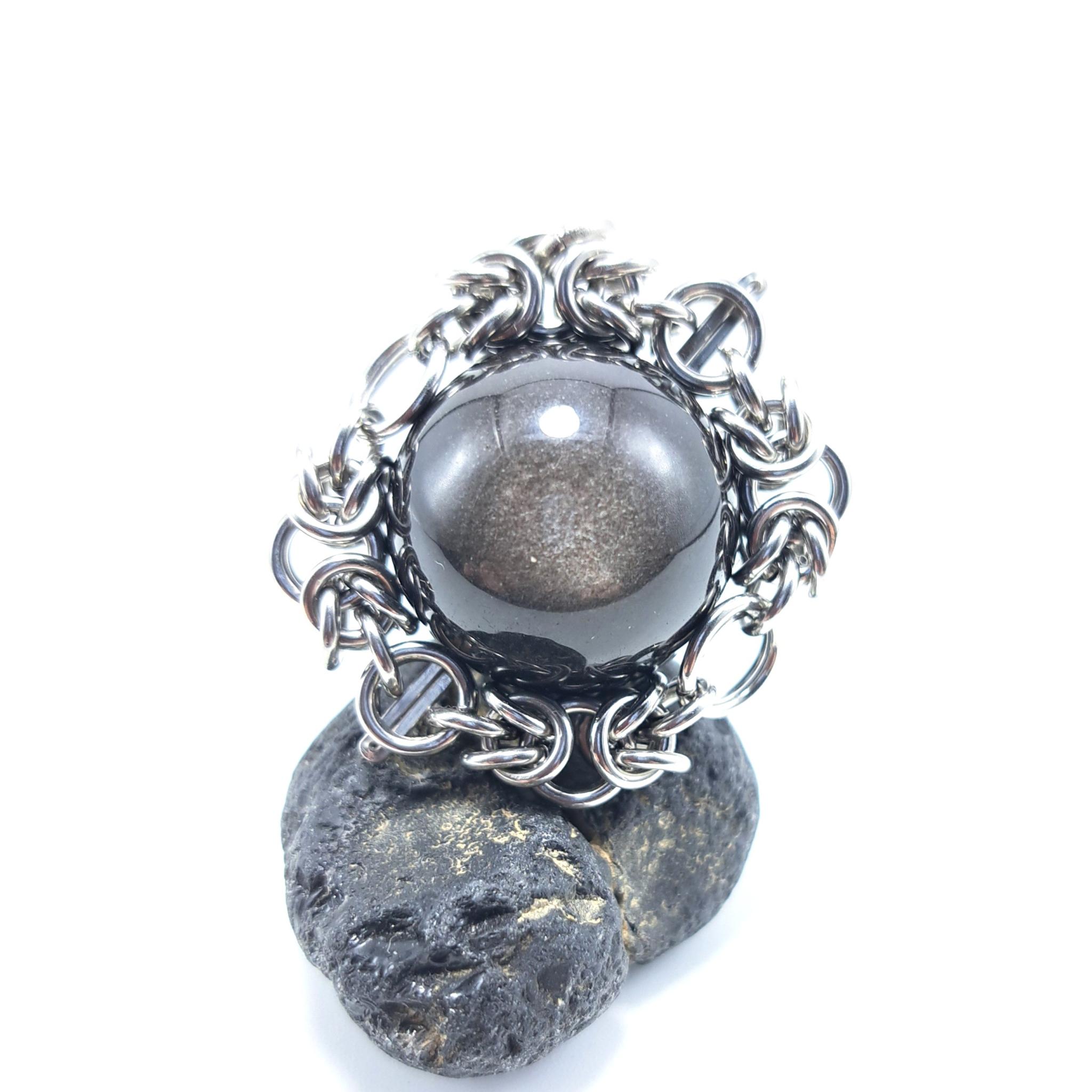 ±17㎜の巨大珠！ シルバー オブシディアン ペンダントトップ