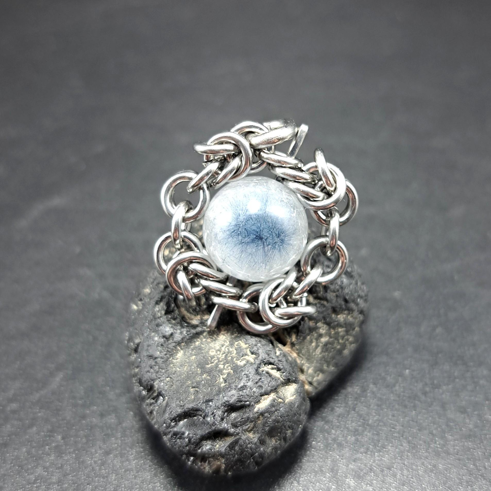 レアな鉱物! インディゴライトインクォーツペンダントトップ