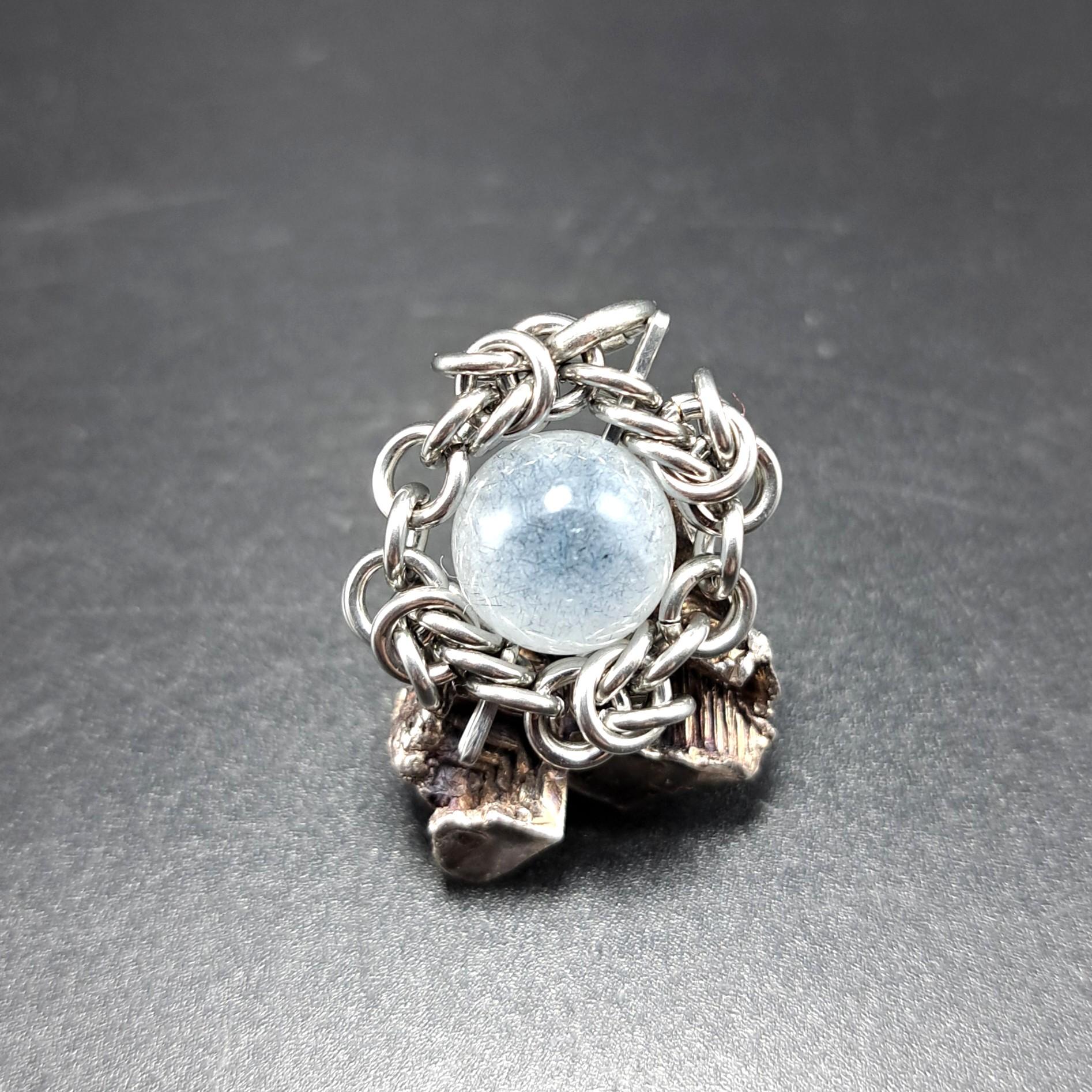 レアな鉱物! インディゴライトインクォーツペンダントトップ