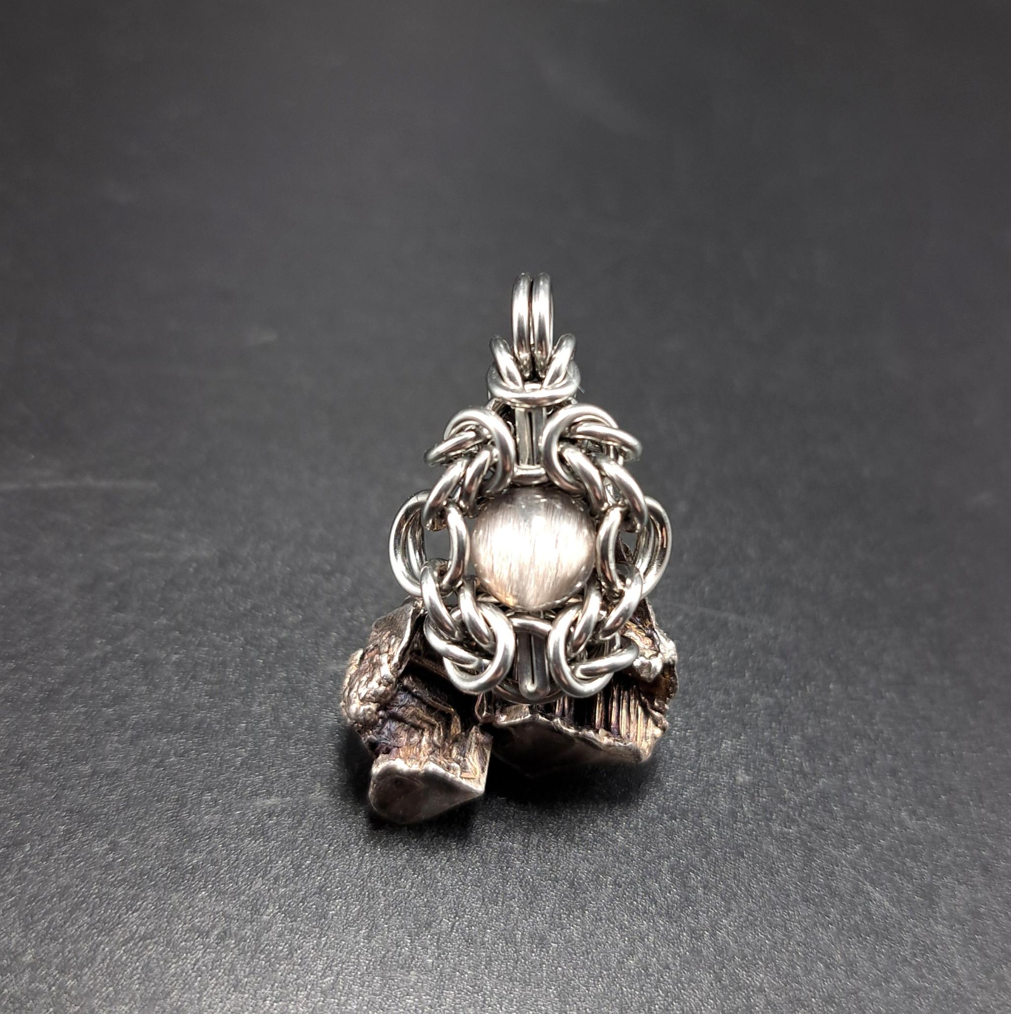 重厚な輝き! プラチナルチルクォーツ　ペンダントトップ