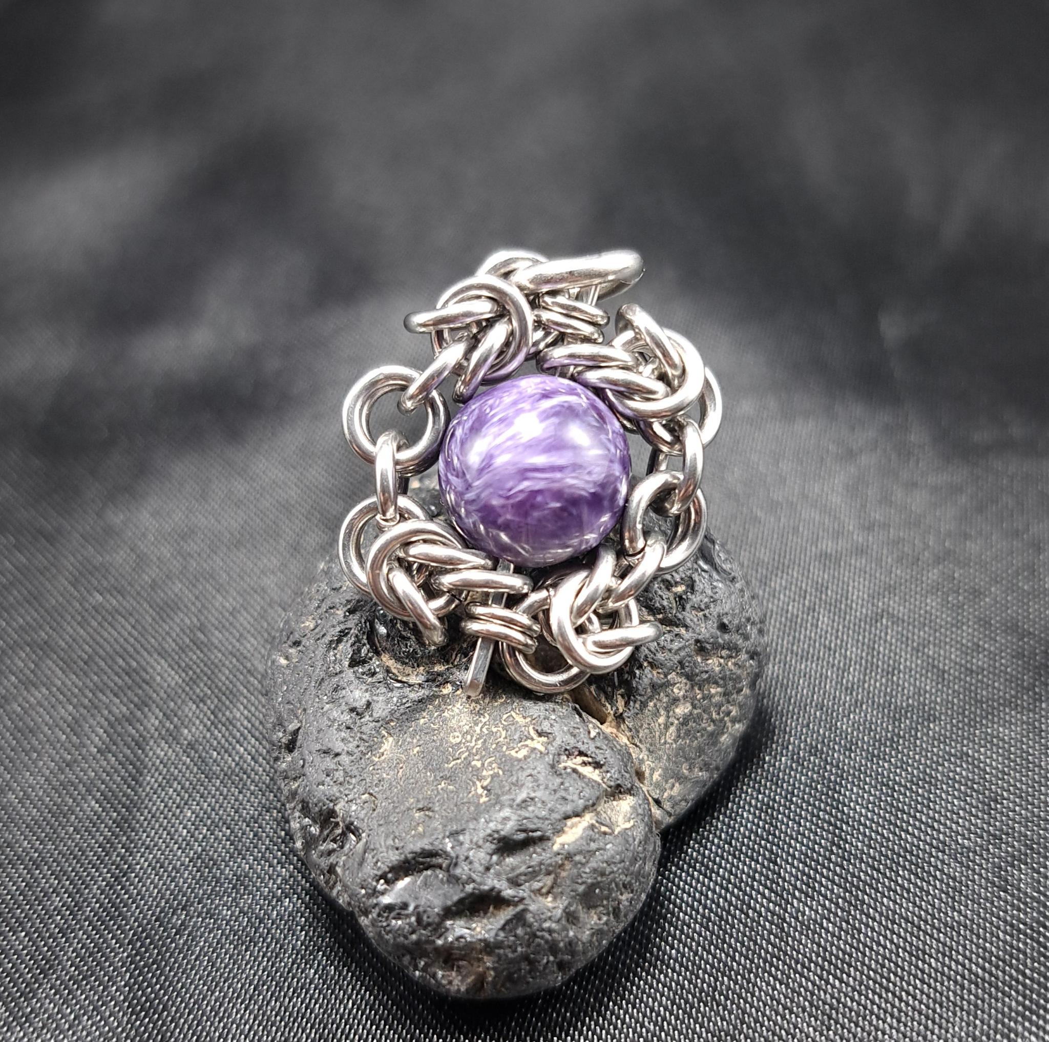 特有のウネリ模様が美しい！　チャロアイト　ペンダントトップ