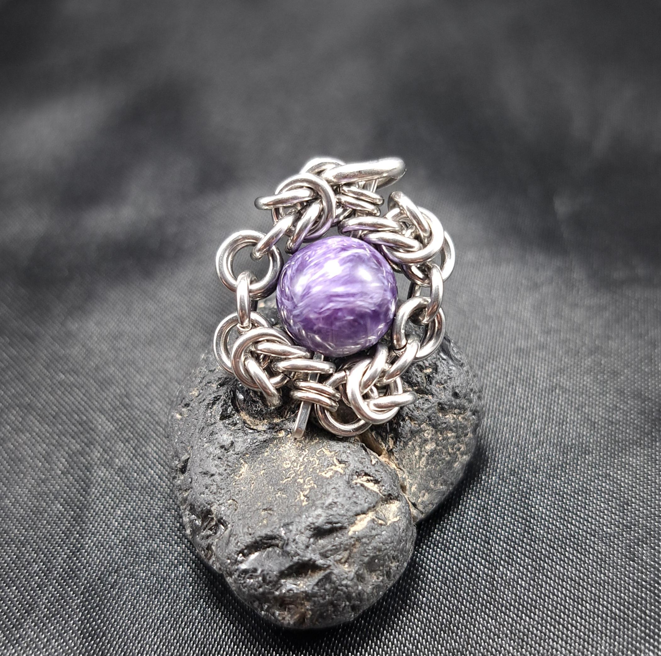 特有のウネリ模様が美しい！　チャロアイト　ペンダントトップ