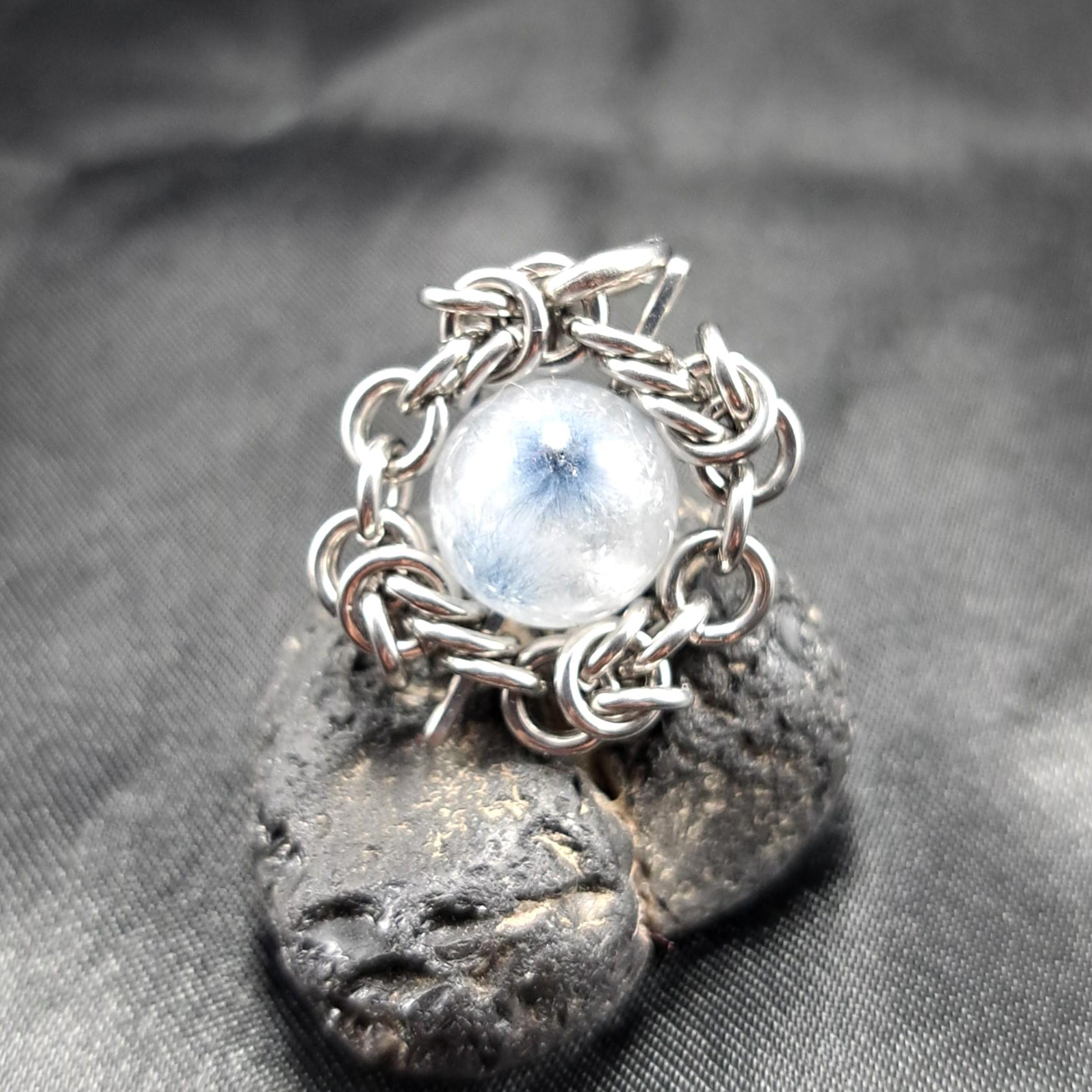 レアな鉱物! インディゴライトインクォーツペンダントトップ