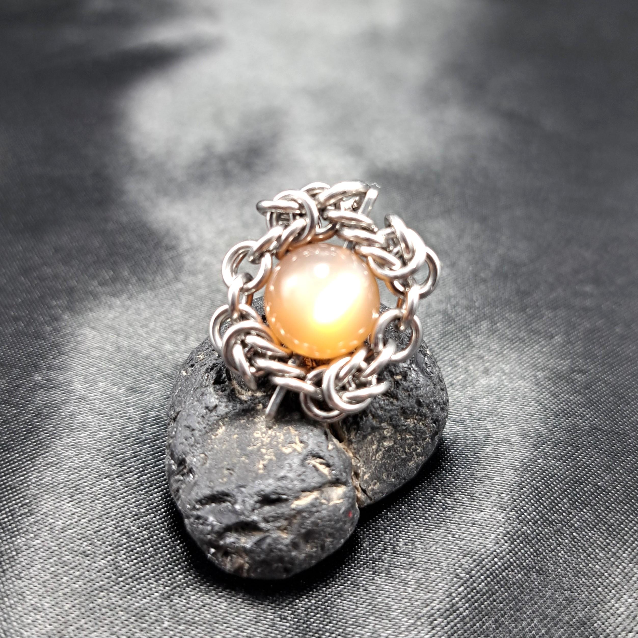 オレンジブラウン ムーンストーン ペンダントトップ1枚目の画像